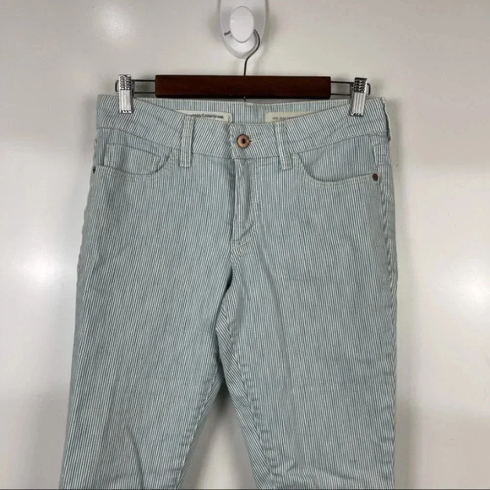 Anthro Pilcro Striped Mid-Rise Skinny Jeans Sz 27